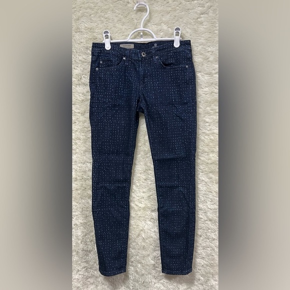 AG Dotted Stevie Ankle  Slim Straight Dot Jeans Anthropologie - Picture 3 of 11